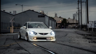 White car street train track 2 - pearlescent free wallpaper