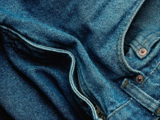 Jeans closeup buttoned pocket detail - hyper real free wallpaper