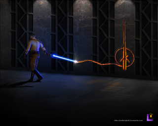 Man light saber dark room - a light saber free wallpaper