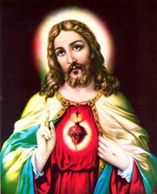 Jesus holding heart halo painting 2 - candido bido free wallpaper