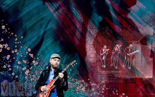 Man playing guitar colorful background - artwork free wallpaper