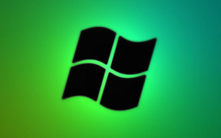 Black windows logo green blue - background behind free wallpaper