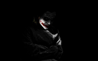 Joker dark room hands folded - free dark wallpaper