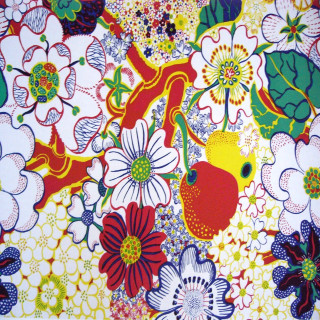 Colorful floral print white background - maximalist free wallpaper