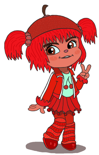 Cartoon girl red hair red 2 - character design free wallpaper