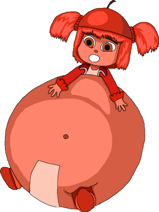 Cartoon pig red hat red - a white surface free wallpaper for mobile