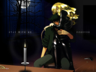 Couple hugging candle tree full - romantic free wallpaper for desktop