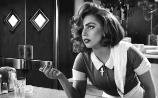 Woman holding food looking camera - transgressive art free wallpaper for desktop