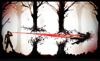 Man holding red sword blood - concept design art free wallpaper