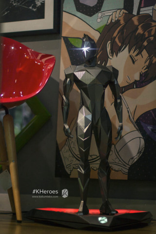 Statue man red chair painting - unreal engine 5 free wallpaper for mobile