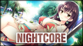 Girl hammock night core palm - context art free wallpaper for desktop