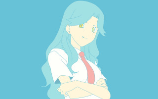 Ayako blue hair red tie - long blue hair free wallpaper