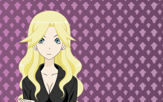 Blonde woman anime purple background - claire falkenstein free wallpaper