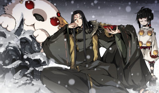 Group snow stuffed animal people - ground next free wallpaper