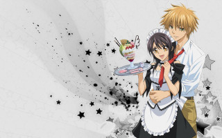 Anime couple food drink stars - a couple of anime characters holding free wallpaper