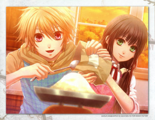 Anime girls eating food kitchen 2 - a kitchen free wallpaper for desktop