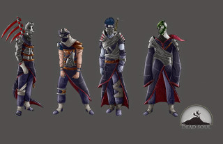 Knights different outfits armors group - character concept art free wallpaper