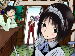 Cartoon woman dress man suit - madhouse free wallpaper