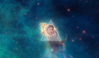 Man triangle space stars blue - david rudnick free wallpaper