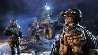 Soldiers snowy area truck gas - a snowy area free wallpaper