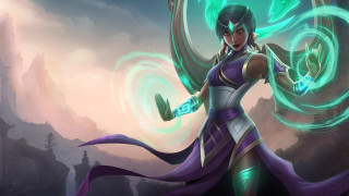 Purple woman green wand epylon - a purple outfit holding free wallpaper for desktop