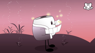 Cartoon character paper cat flying - a piece of paper free wallpaper for desktop