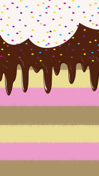 Cake chocolate frosting sprinkles striped - abstract art free wallpaper for mobile