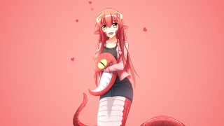 Woman snake tail heart object - kawaii free wallpaper for desktop