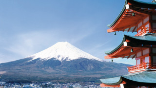 Tall building mountain sky clouds 2 - japan aya goda free wallpaper