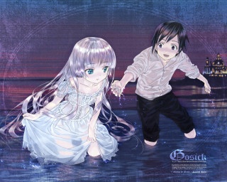 Anime characters standing water together - the water together free wallpaper