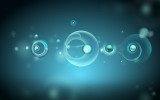 Blue bubbles air black background - particle free wallpaper