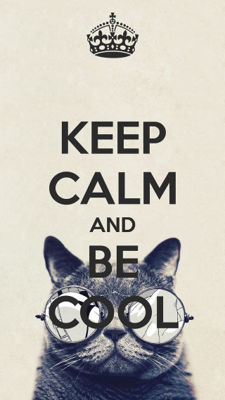 Cat glasses crown keep calm - free cats wallpaper for mobile