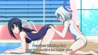 Woman swimsuit man swimming pool - ambreen butt free wallpaper