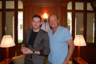 Two men standing room wooden - brian thomas free wallpaper