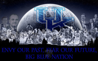 Group people giant blue moon - big free wallpaper