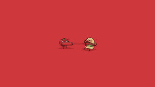 Cartoon character hamburger red background - a red background behind free wallpaper