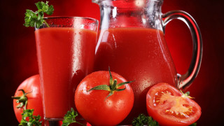 Tomato juice pitcher slice parsley - conceptual free wallpaper for desktop