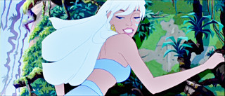 Cartoon woman bikini woods waterfall - don bluth free wallpaper