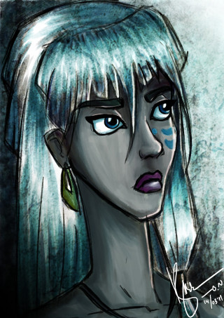 Woman blue eyes white hair - a white hair free wallpaper for mobile