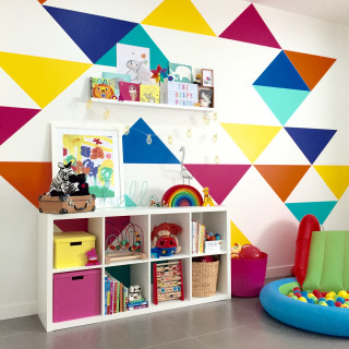 Playroom colorful wall toys geometric - a cubist painting free wallpaper for tablet