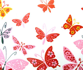 Butterflies flying white background red - print free wallpaper