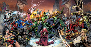 Superheroes gathered comics scene group - a scene free wallpaper