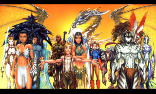 Women yellow background dragon wings - dragon free wallpaper for desktop