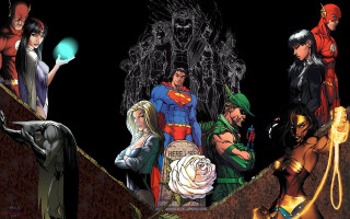 Superheroes ramp black background blue - a group of superheros free wallpaper