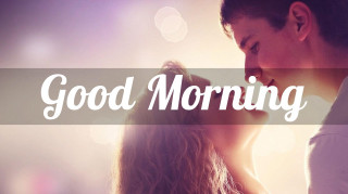 Man woman kissing good morning - good free wallpaper