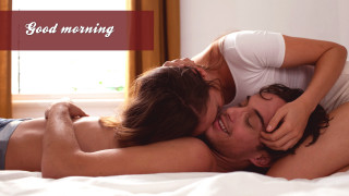 Man woman kissing bed red - morning free wallpaper for desktop