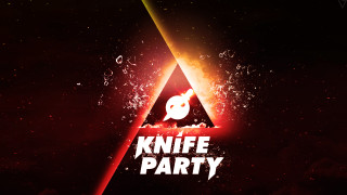 Triangle skull knife party fireball - a fireball in the background free wallpaper