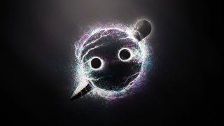 Black background smiley face pen - lightening free wallpaper