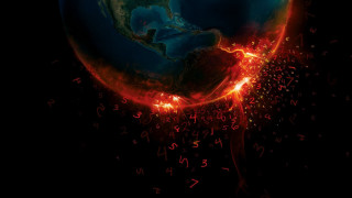 Earth letters black background red - a red glow free wallpaper
