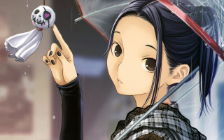 Girl holding skull kite skull - a skull free wallpaper